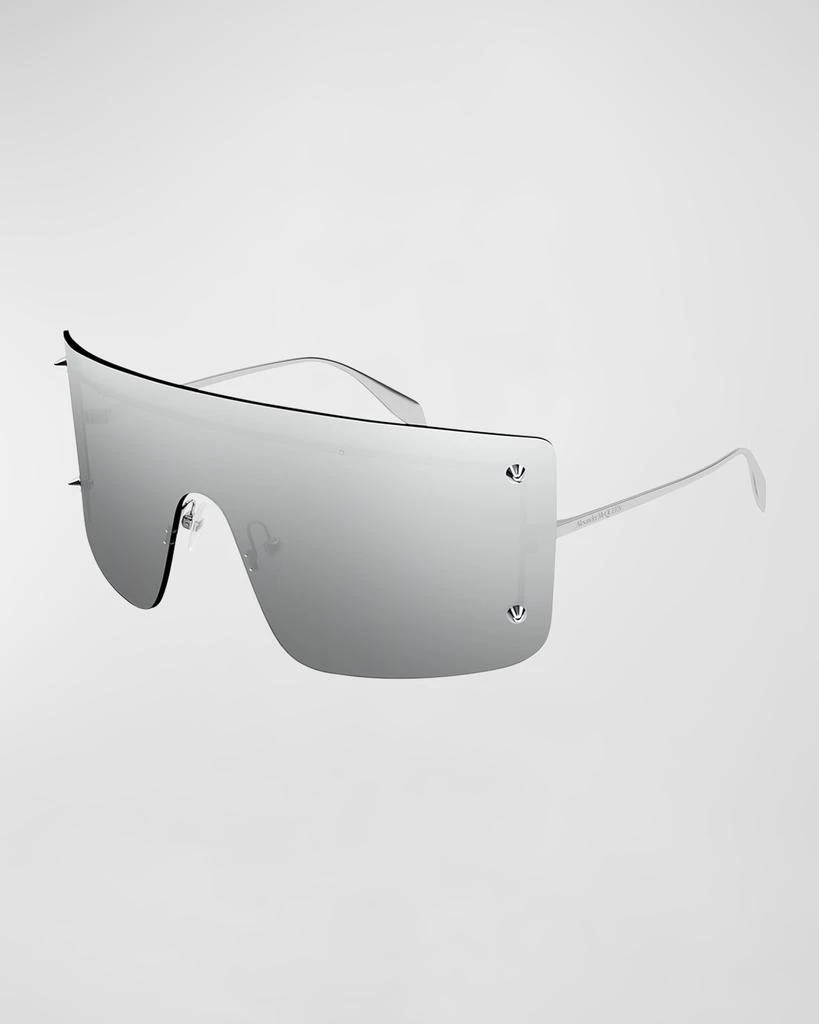 商品Alexander McQueen|Studded Zinc Alloy Shield Sunglasses,价格¥4523,第1张图片