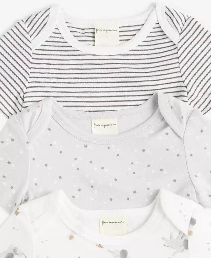 商品First Impressions|Baby Elephant Cotton Bodysuits, 3 Pack, Exclusively at Macy's,价格¥54,第3张图片详细描述