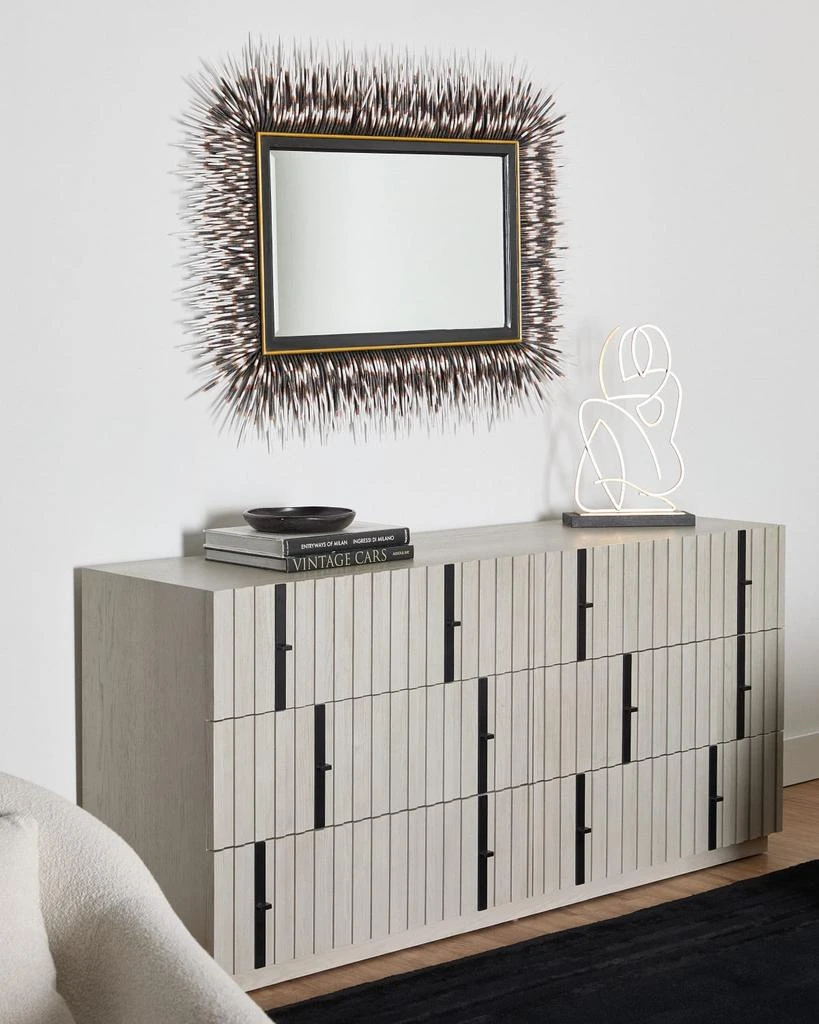 商品Neiman Marcus|Porcupine Quill Rectangle Mirror,价格¥14729,第2张图片详细描述
