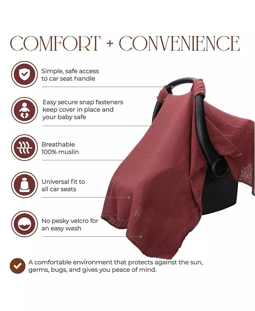 商品Comfy Cubs|Muslin Car Seat Cover,价格¥187,第2张图片详细描述