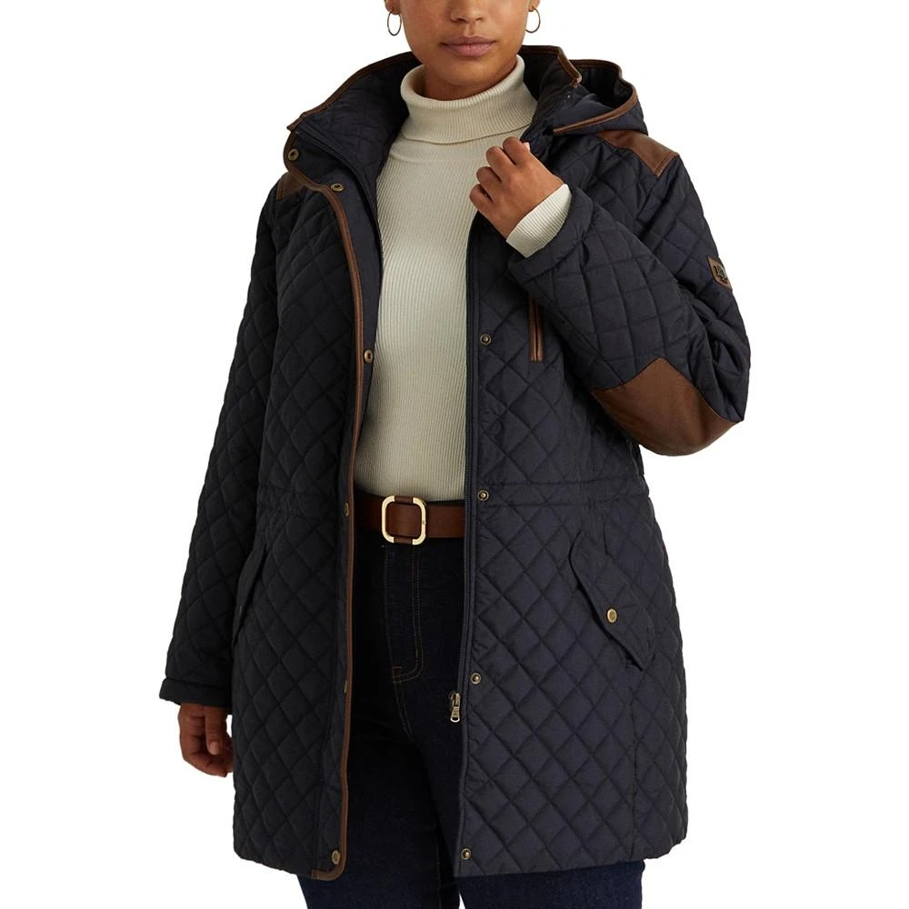 商品Ralph Lauren|Women's Plus Size Hooded Quilted Coat, Created by Macy's,价格¥1624,第4张图片详细描述