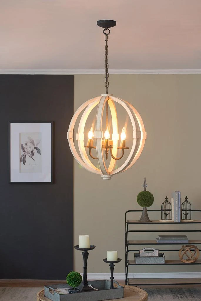 商品Simplie Fun|6 - Light Wood Chandelier,价格¥4721,第3张图片详细描述