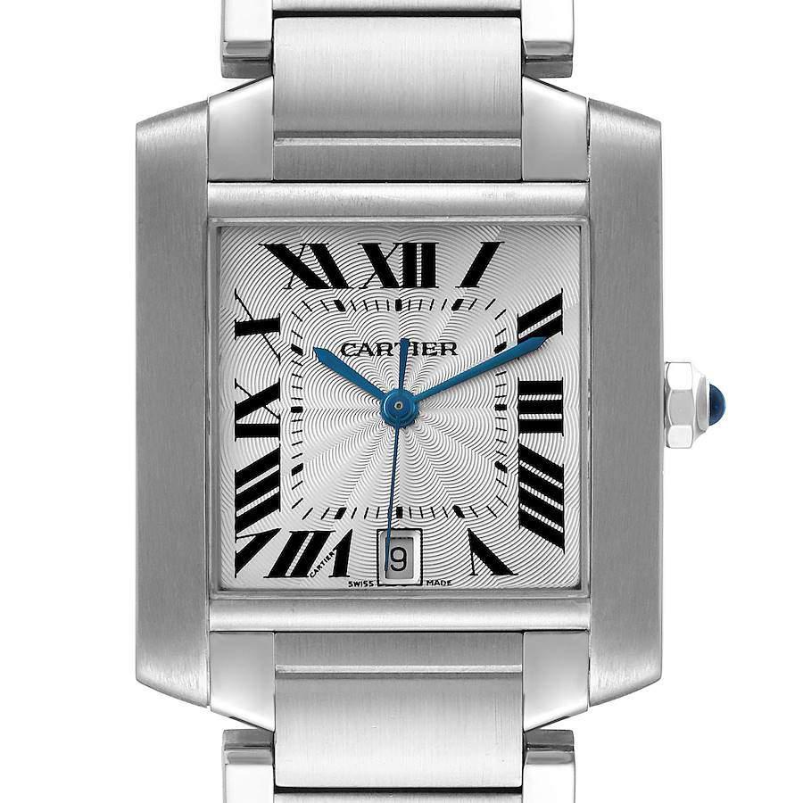 Cartier Silver Stainless Steel Tank Francaise W51002Q3 Automatic Men's Wristwatch 28 mm商品第6张图片规格展示