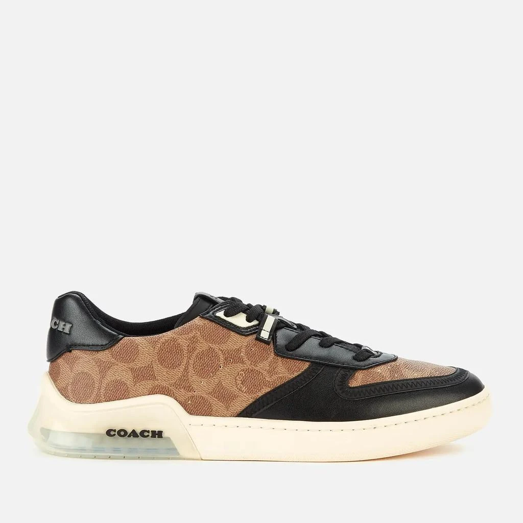商品Coach|Coach Men's Citysole Signature Court Trainers - Tan/Black,价格¥1280,第1张图片