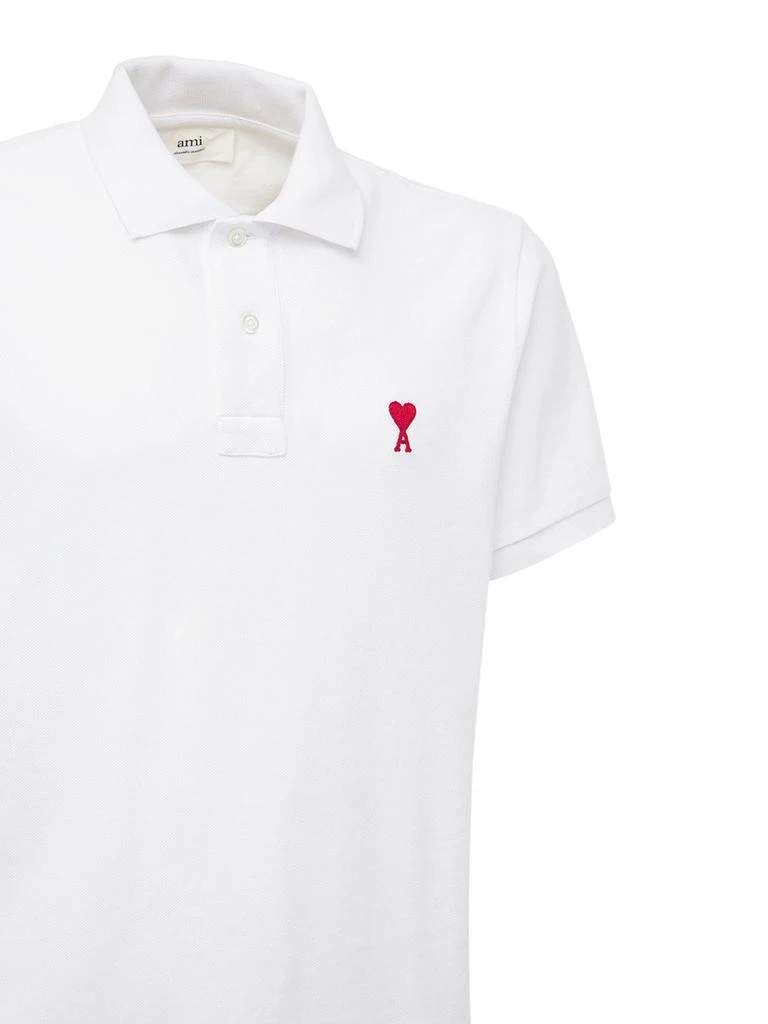 商品AMI|Embroidered Logo Cotton Pique Polo,价格¥1417,第3张图片详细描述