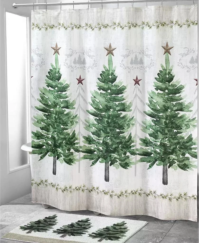 商品Avanti|Trees with Gold Star Holiday Shower Curtain, 72" x 72",价格¥263,第3张图片详细描述