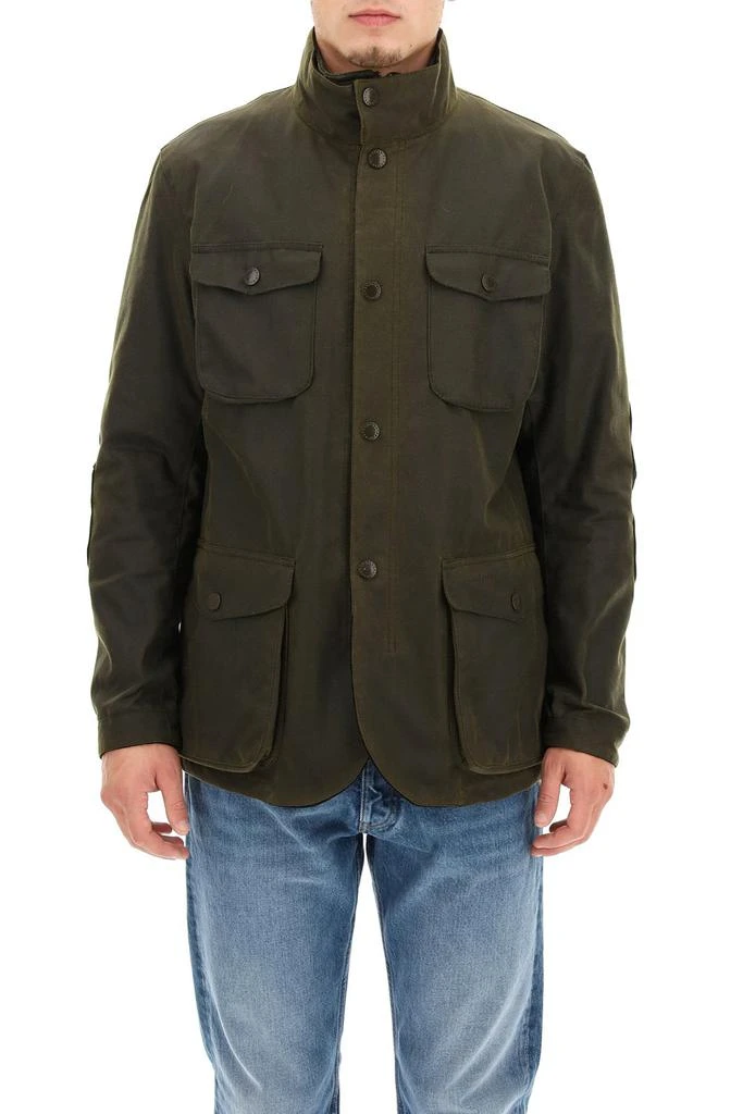 商品Barbour|Barbour Ogston High-Neck Waxed Jacket,价格¥3069,第2张图片详细描述