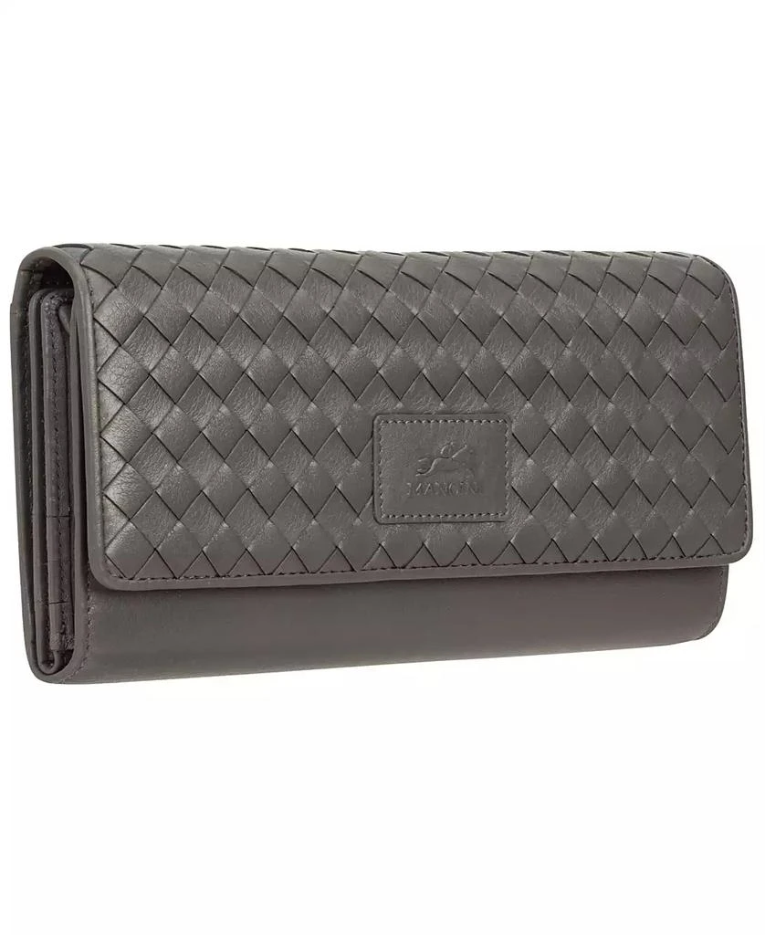 商品Mancini Leather Goods|Women's Basket Weave Collection RFID Secure Quadruple Fold Wallet,价格¥431,第2张图片详细描述