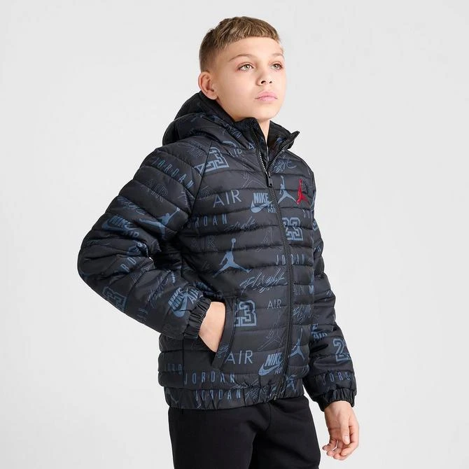 商品Jordan|Kids' Jordan Allover Print Tonal Puffer Jacket,价格¥261,第3张图片详细描述