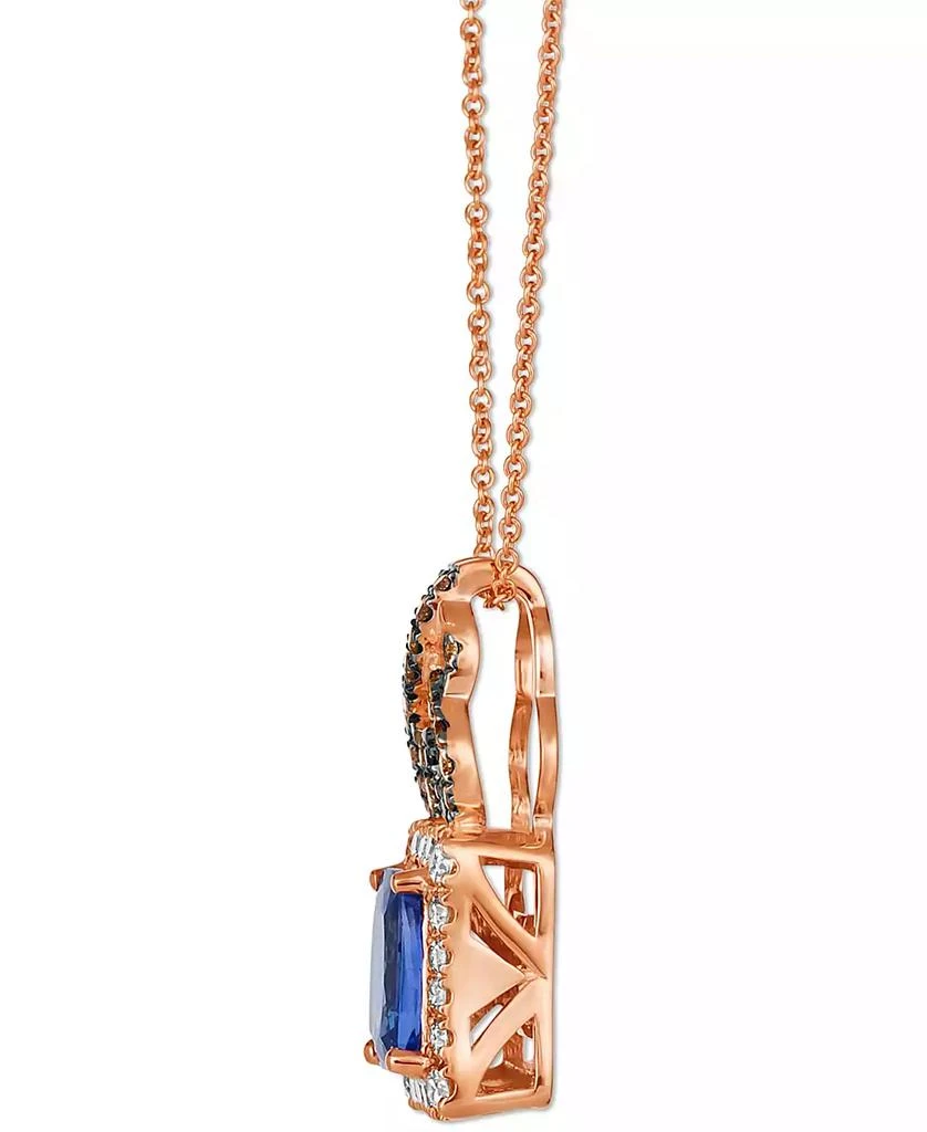 商品Le Vian|Blueberry Tanzanite (1-1/4 ct. t.w.) & Diamond (1/2 ct. t.w.) Scrollwork Halo Adjustable 20" Pendant Necklace in 14k Rose Gold,价格¥14565,第2张图片详细描述