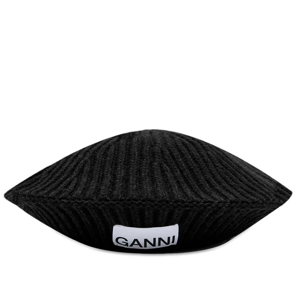 商品Ganni|GANNI Structured Rib Logo Beanie,价格¥521,第1张图片