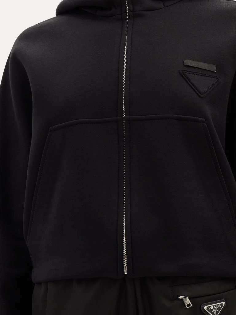 商品Prada|Triangle logo-patch cotton-blend hoodie,价格¥11211,第3张图片详细描述