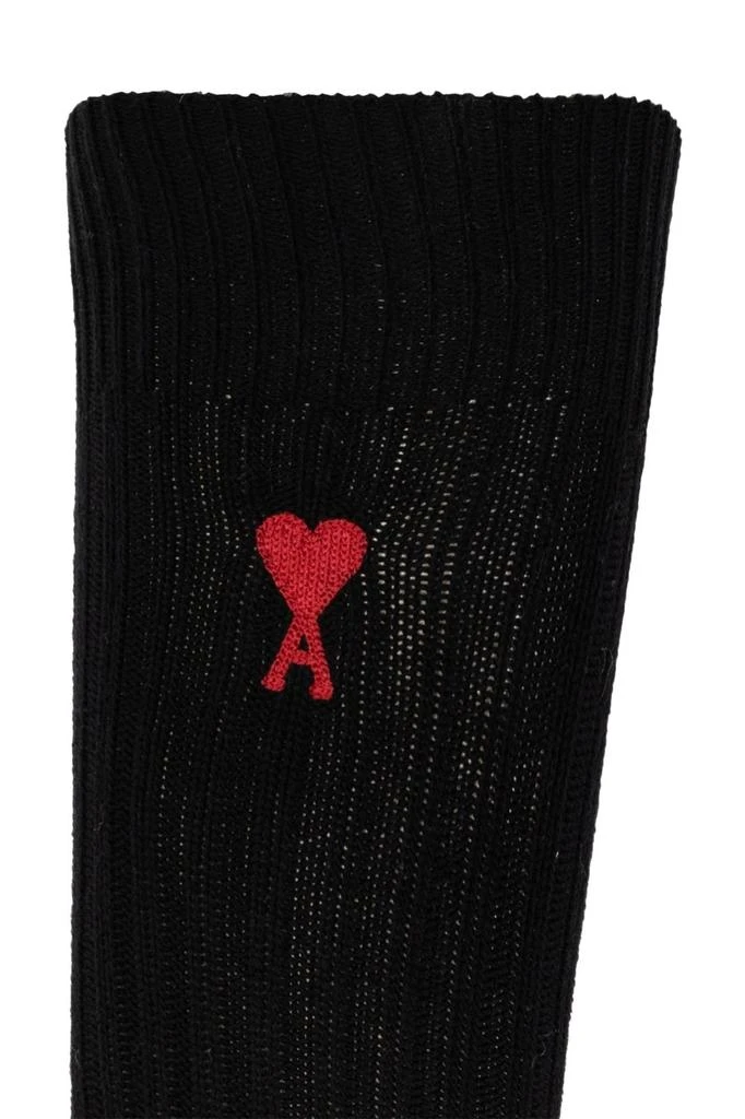 AMI Paris Ami De Coeur Logo Embroidered Ribbed 3-Pack Socks 商品