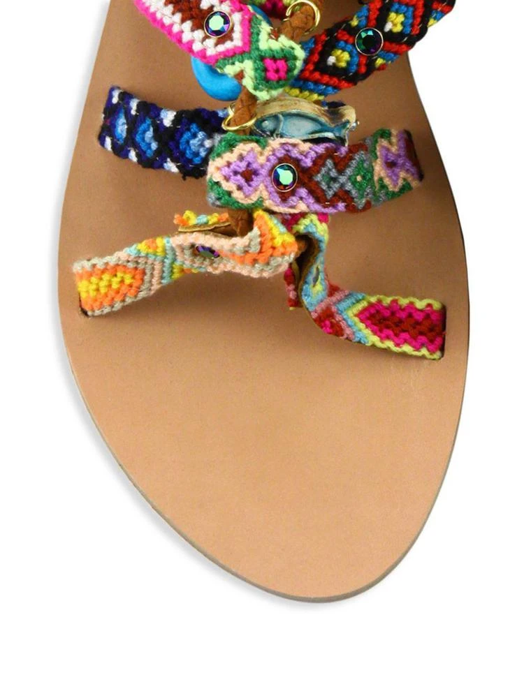 商品Elina Linardaki|Pinata Embroidered Leather Mid-Wrap Sandals,价格¥1218,第3张图片详细描述