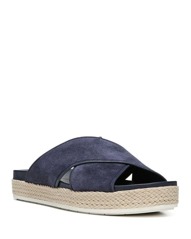 商品Vince|Women's Villaire Suede Espadrille Platform Crisscross Slide Sandals,价格¥1166,第1张图片