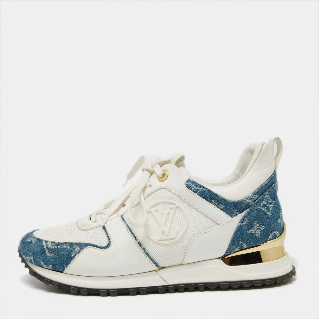 商品[二手商品] Louis Vuitton|Louis Vuitton  Blue/White Leather And Mesh  Run Away  Sneakers Size 38.5,价格¥5344,第1张图片