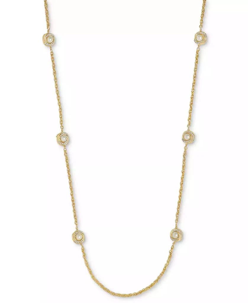 商品Charter Club|Gold-Tone Pavé & Imitation Pearl Station Necklace, 42" + 2" extender, Created for Macy's,价格¥151,第1张图片