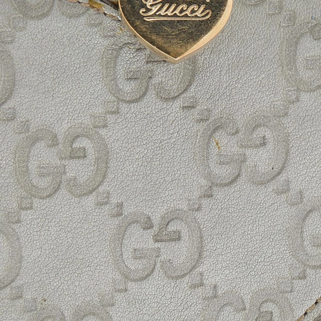 商品[二手商品] Gucci|Gucci Silver Guccissima Leather Heart Shape Coin Purse,价格¥1201,第5张图片详细描述