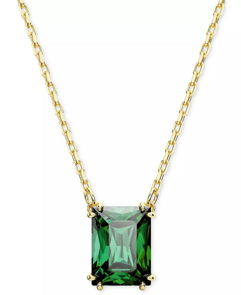 商品Swarovski|Gold-Tone Color Rectangle Crystal Pendant Necklace, 15" + 2-3/4" extender,价格¥676,第1张图片