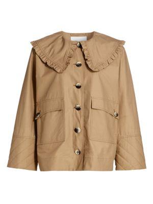 Ruffle Trim Puritan Collar Jacket商品第6张图片规格展示