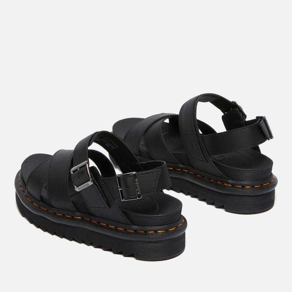 商品Dr. Martens|Dr. Martens Women's Voss Leather Double Strap Sandals - Black,价格¥884,第5张图片详细描述