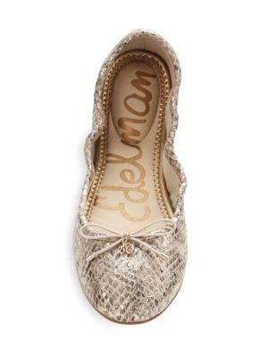 ​Felicia Snakeskin-Embossed Leather Ballet Flats 商品