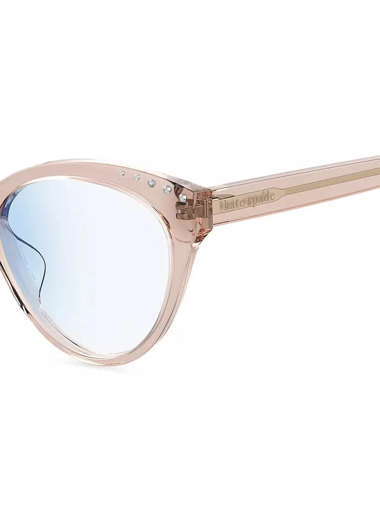 商品Kate Spade|Xara 51MM Cat Eye Blue Block Optical Glasses,价格¥576,第3张图片详细描述