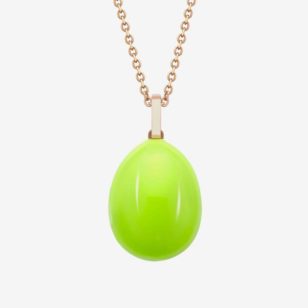 商品FABERGE|Fabergé Essence 18K Rose Gold and Neon Lime Green Lacquer Pendant 1818FP3105/1P,价格¥17105,第1张图片