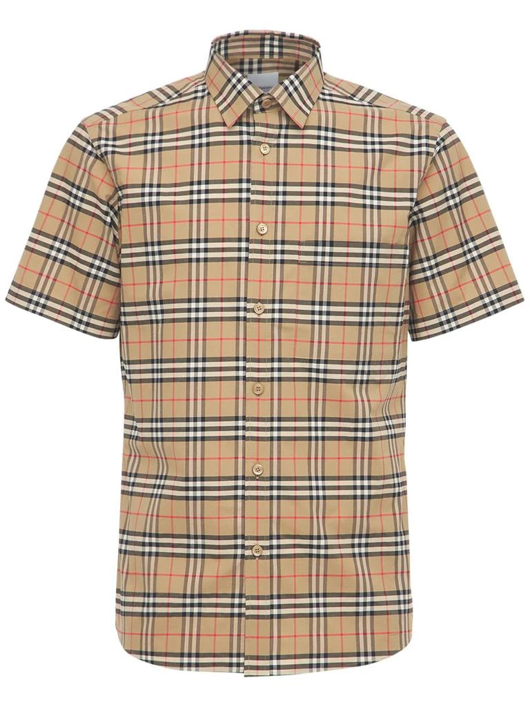 商品Burberry|Check Print Simpson Cotton S/s Shirt,价格¥4658,第1张图片