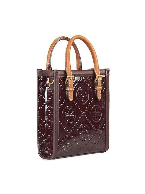 商品Tory Burch|Mini T-Monogram Embossed Leather Tote,价格¥3660,第6张图片详细描述