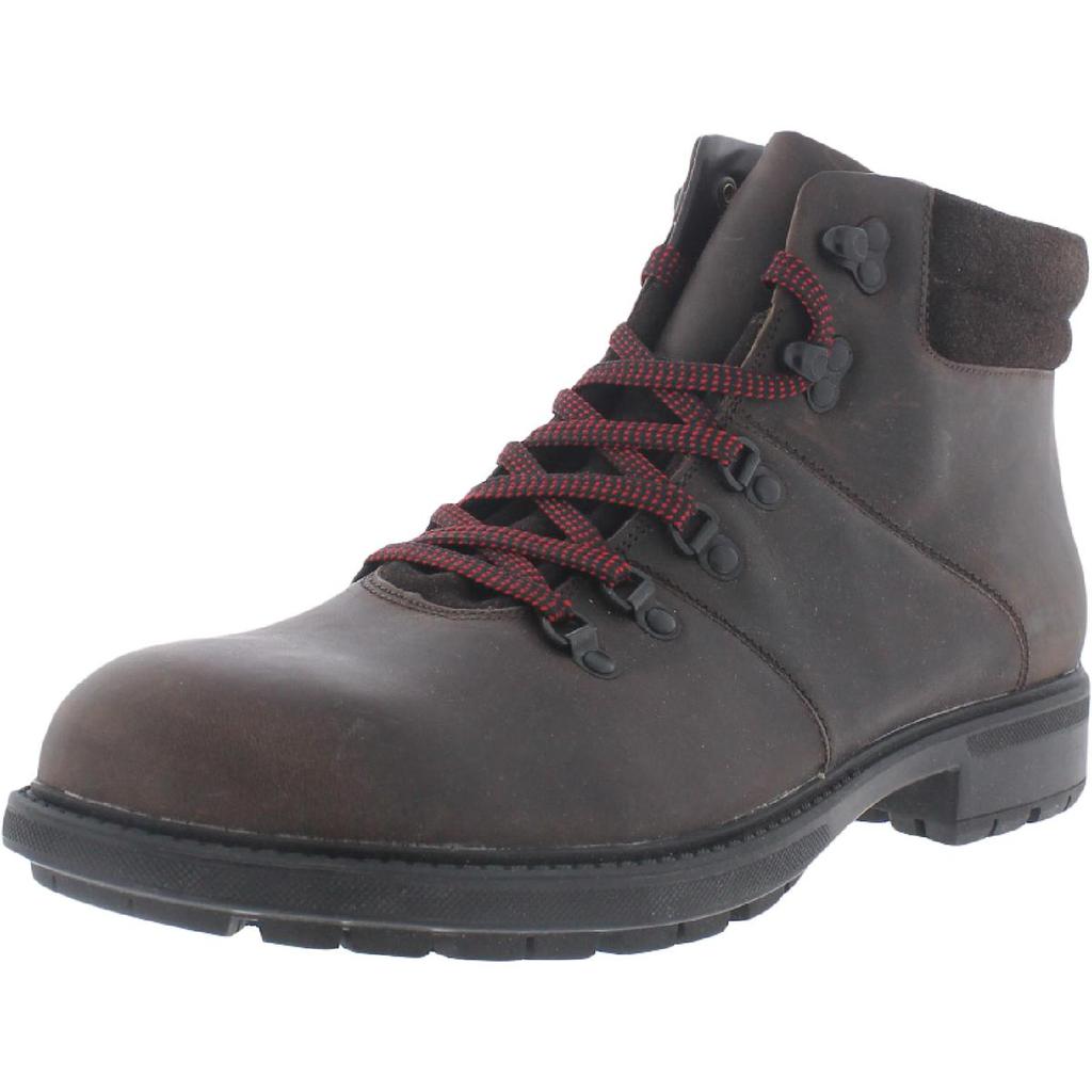 Steve Madden Mens Axell Leather Lugged Sole Combat & Lace-up Boots商品第1张图片规格展示