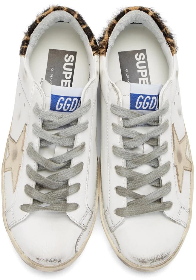 商品Golden Goose|SSENSE Exclusive White & Gold Giraffe Superstar Sneakers,价格¥4559,第5张图片详细描述