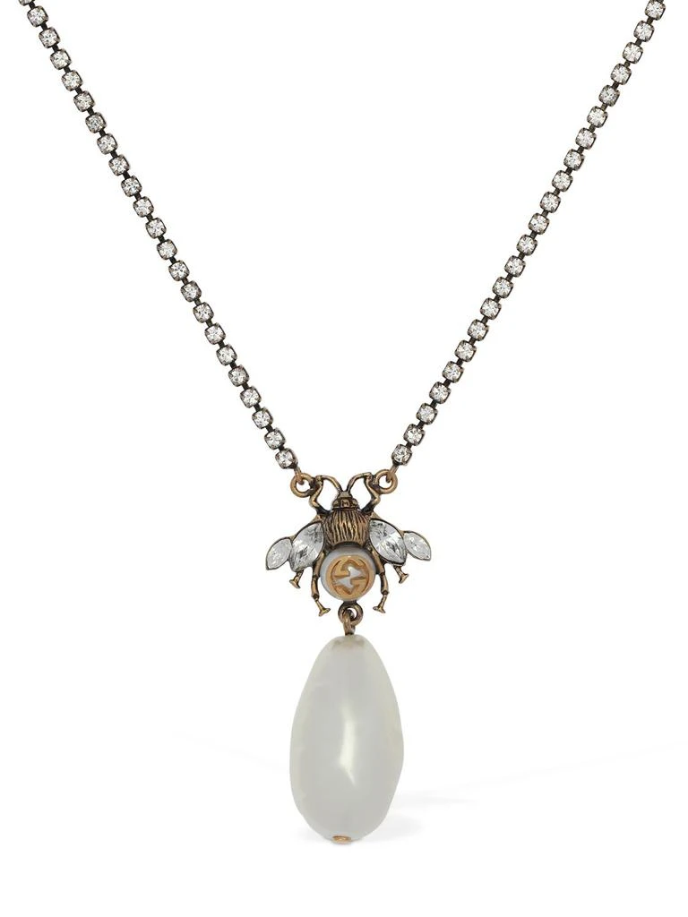 商品Gucci|Bee Motif Crystal Charm Necklace,价格¥5433,第1张图片