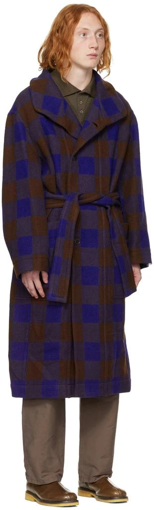 商品Lemaire|Blue & Brown Bathrobe Coat,价格¥4972,第2张图片详细描述