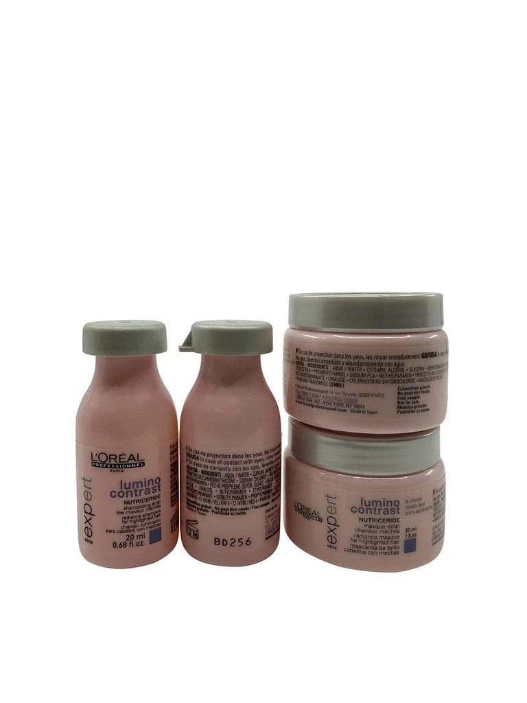 商品L'Oreal Paris|L'Oreal Lumino Contrast Radiance Shampoo .68 OZ & Radiance Mask 1 OZ Set of 4,价格¥115,第2张图片详细描述