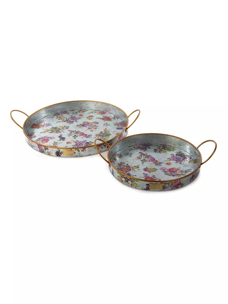 商品MacKenzie-Childs|Flower Market Galvanized Outdoor Trays 2-Piece Set,价格¥739,第1张图片