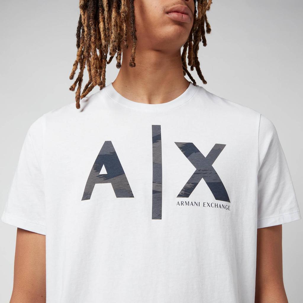 Armani Exchange Men's Camo Ax Logo T-Shirt - White商品第4张图片规格展示
