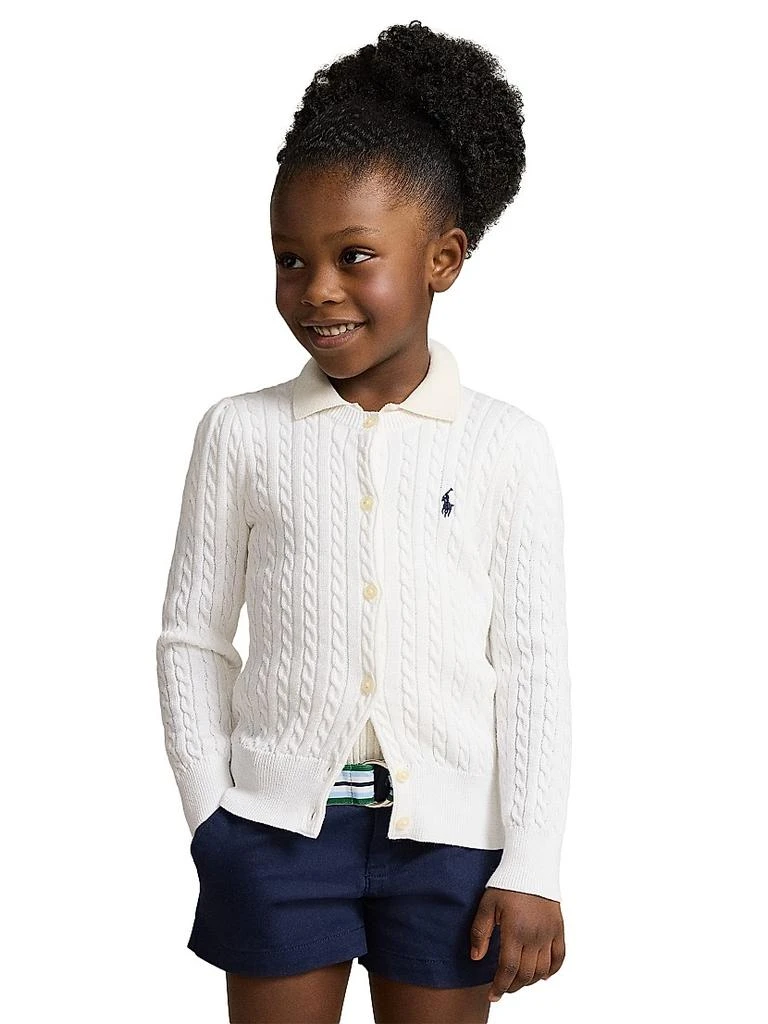 商品Ralph Lauren|Little Girl's & Girl's Cotton Cable-Knit Sweater,价格¥449,第4张图片详细描述