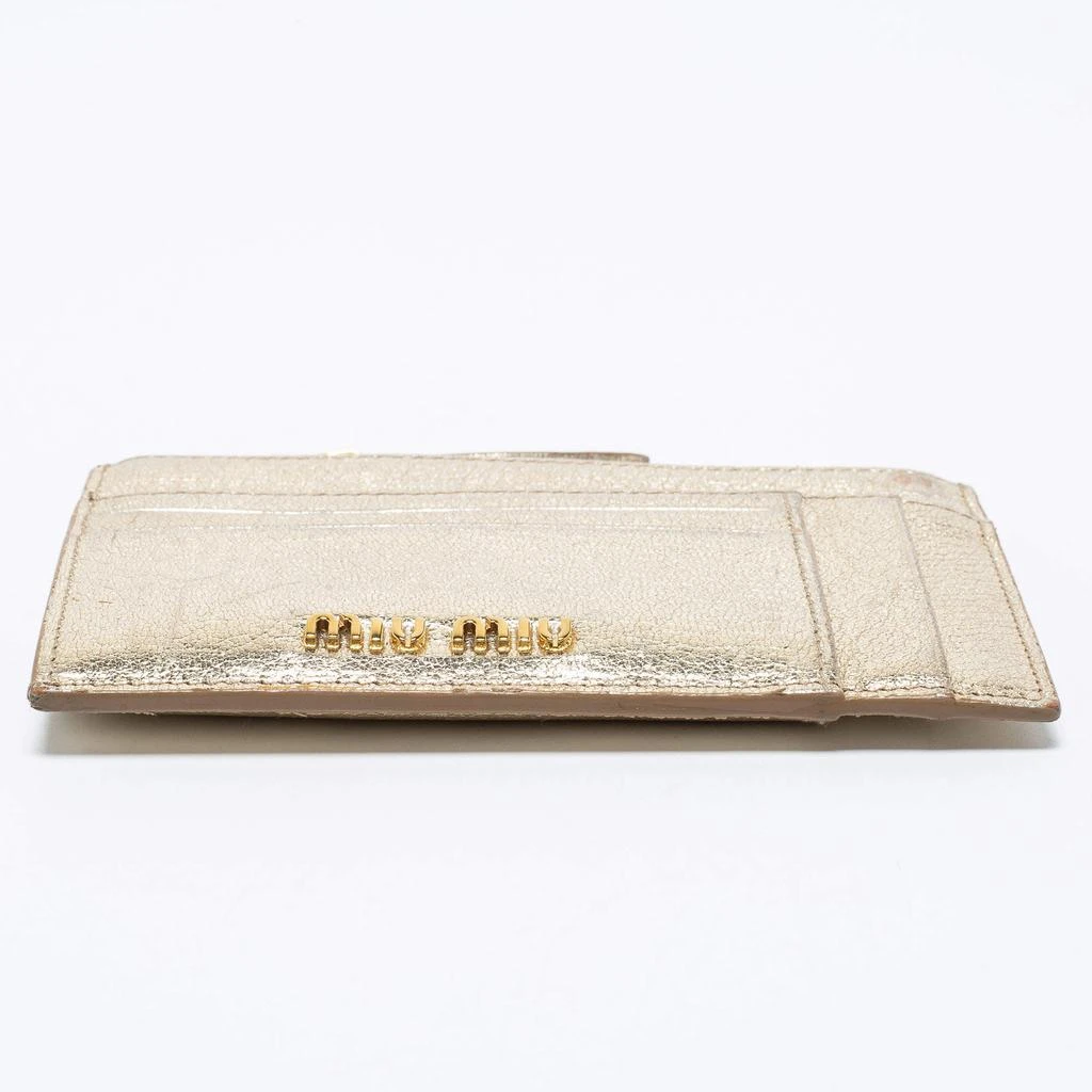 Miu Miu Metallic Gold Leather Madras Card Holder 商品