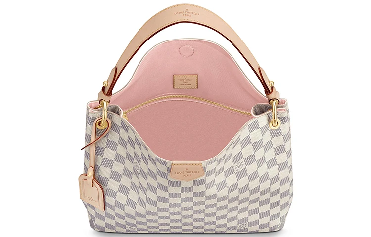 商品[国内直发] Louis Vuitton|Graceful 棋盘格纹 牛皮 hobo包托特包手提包 小号 女款 白色,价格¥20401,第5张图片详细描述
