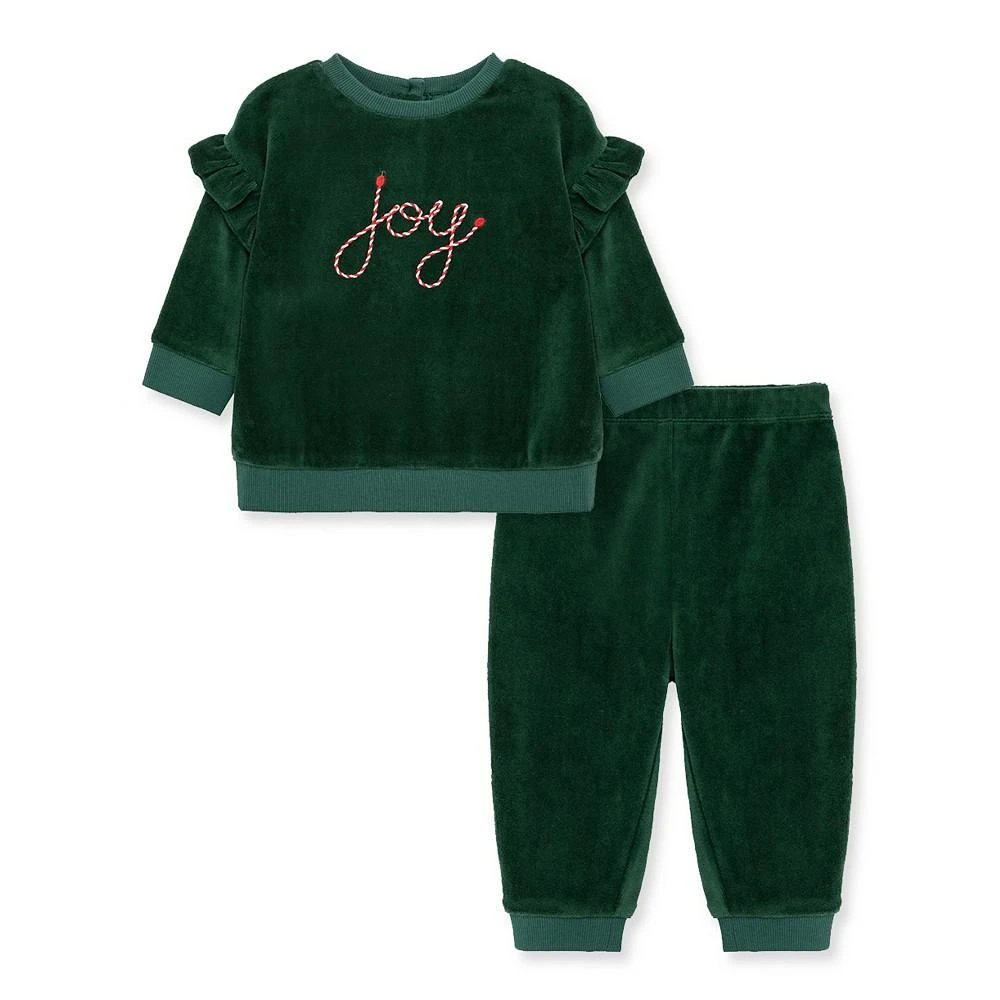 商品Little Me|Baby Girls Joy Velour Top and Pant, 2 Piece Set,价格¥299,第1张图片