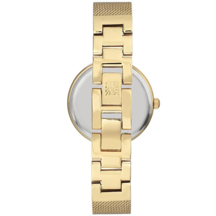商品Anne Klein|Women's Gold-Tone Stainless Steel Mesh Bracelet Watch 33mm,价格¥352,第3张图片详细描述
