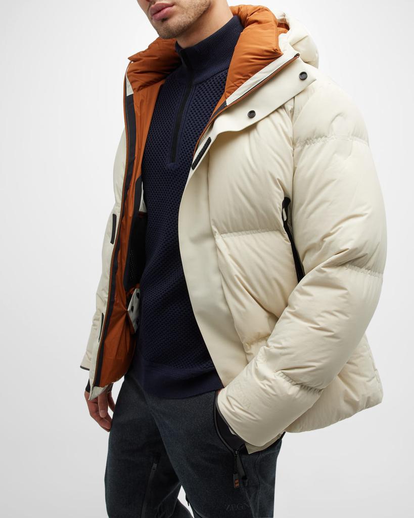 Men's Waterproof Hooded Down Ski Blouson Jacket商品第5张图片规格展示