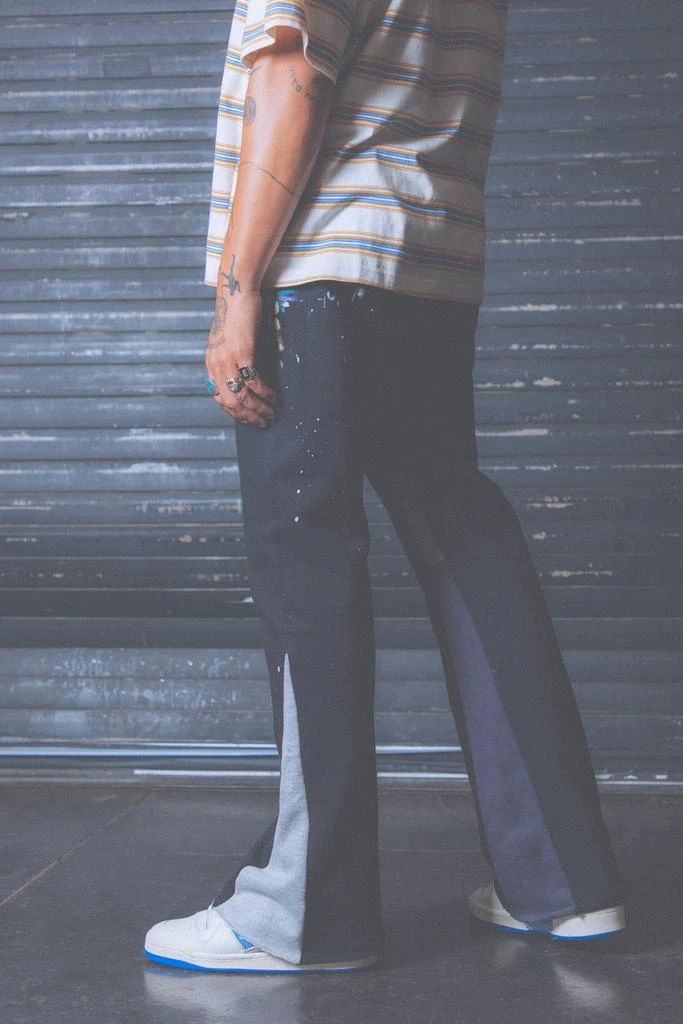 Contrast Bootcut Sweatpants - Black 商品