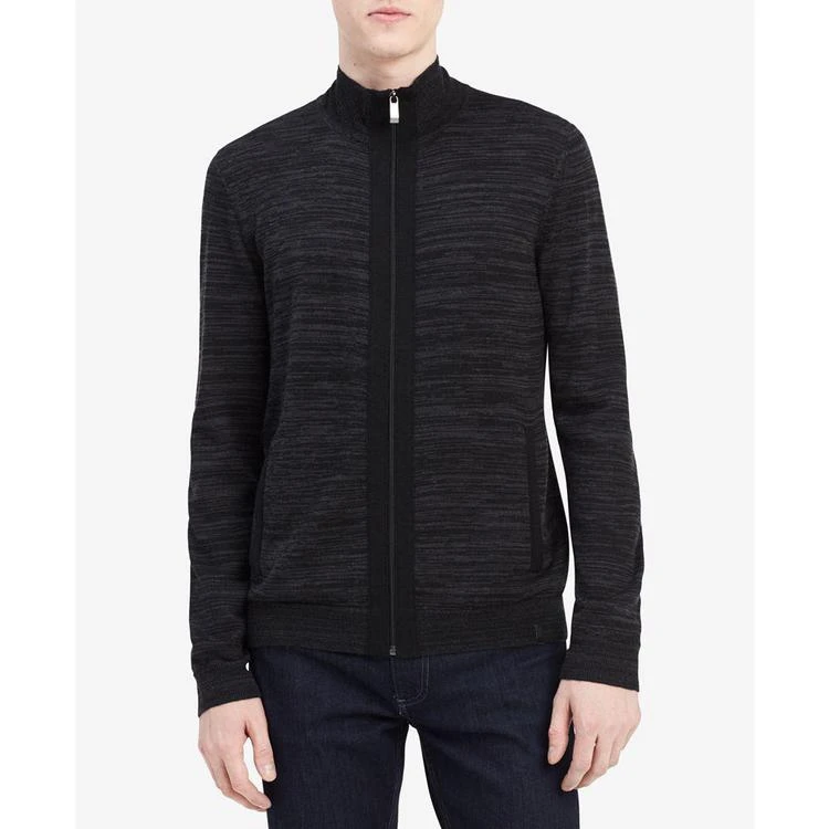 商品Calvin Klein|Men's Merino Zip-Up Sweater, Created for Macy's,价格¥243,第2张图片详细描述