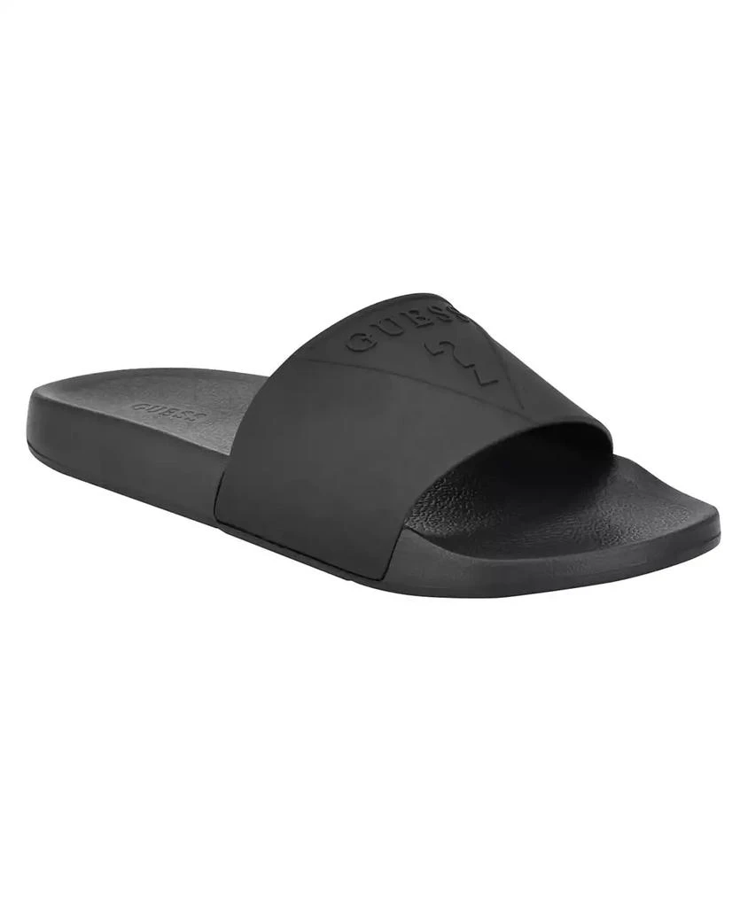 商品GUESS|Men's Estol Triangle Logo Branded Pool Slides,价格¥172,第1张图片