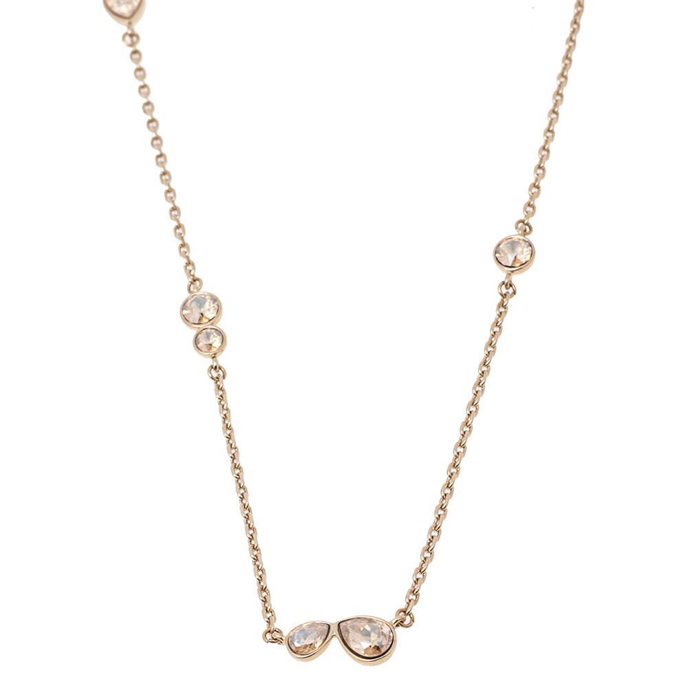 Dior Crystals Gold Tone Metal Necklace商品第2张图片规格展示