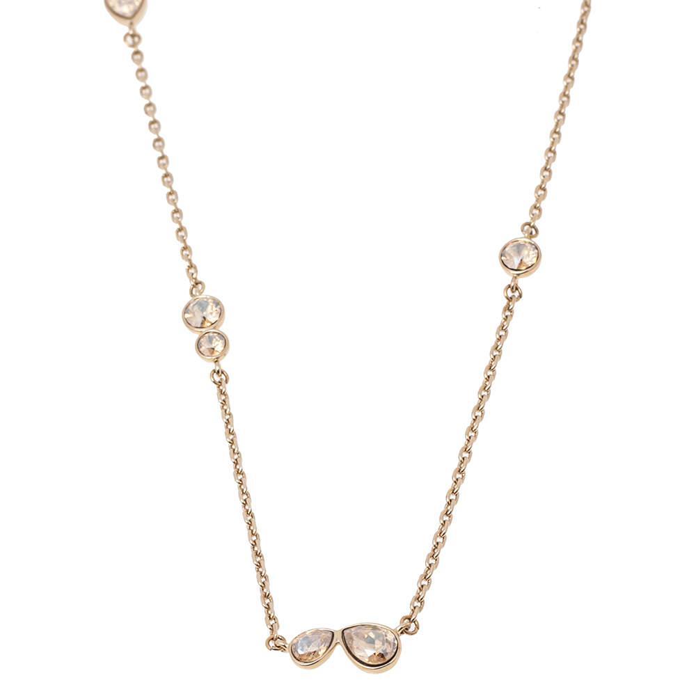 商品[二手商品] Dior|Dior Crystals Gold Tone Metal Necklace,价格¥2820,第4张图片详细描述