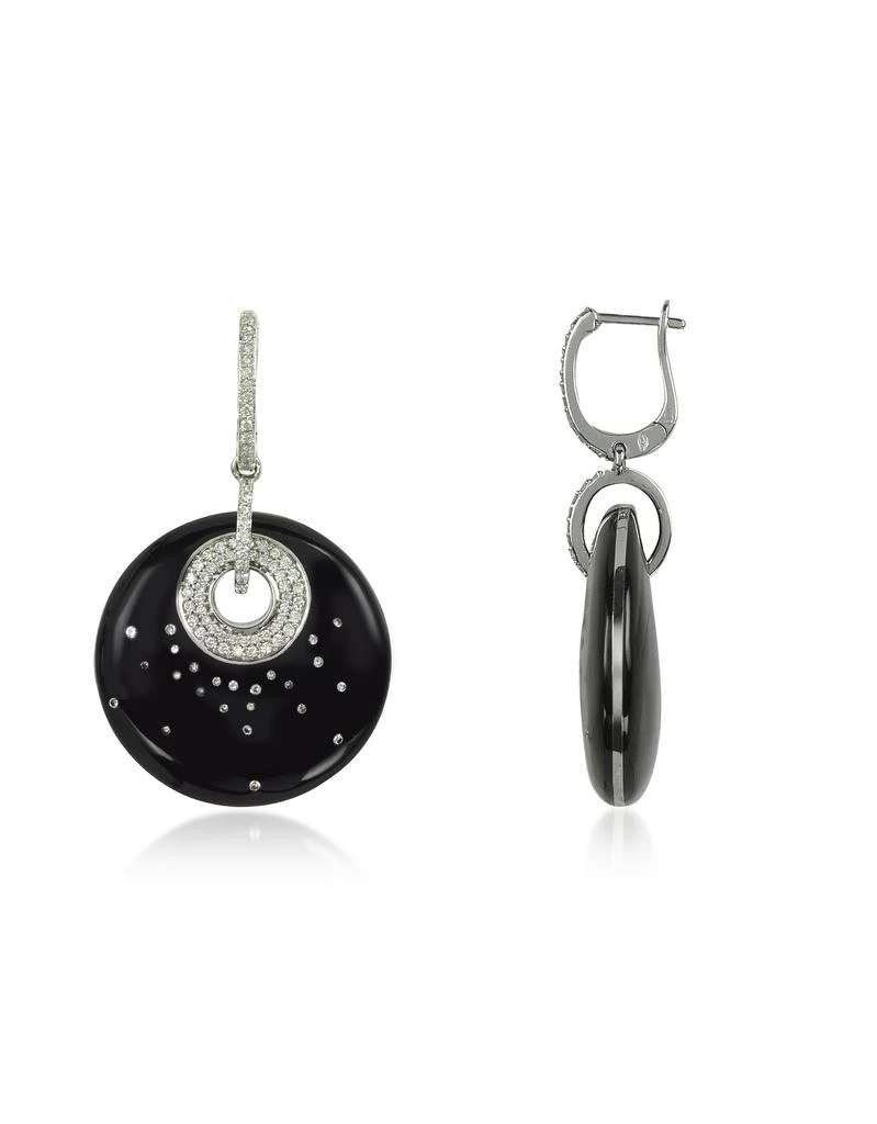 商品Rosato 洛萨朵|White Gold Diamonds and Black Enamel Fenice Earrings,价格¥8053,第3张图片详细描述