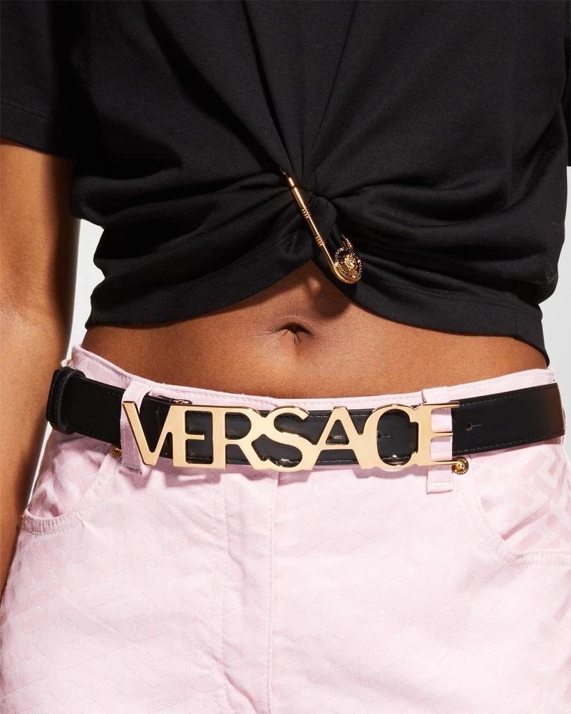 商品Versace|Logo Leather Belt,价格¥4081,第2张图片详细描述